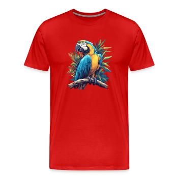 L’ère de l’ara - T-shirt bio Premium Homme - rouge - Devant - Damien (186cm)