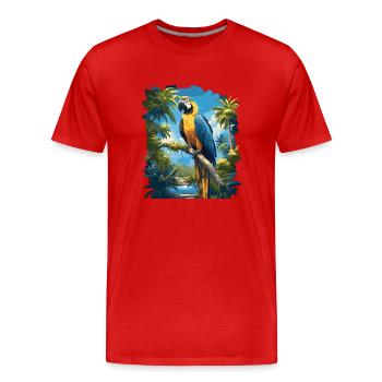 L’ère de l’ara - T-shirt bio Premium Homme - rouge - Devant - Damien (186cm)