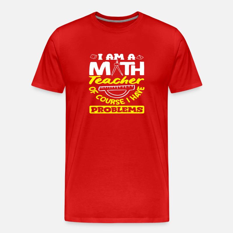 Math Teacher Math Gift - Men's Premium Organic T-Shirt - red