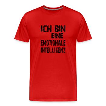 L’IA dicte : Je suis une intelligence émotionnelle - T-shirt bio Premium Homme - rouge - Devant - Damien (186cm)