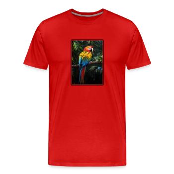 L’ère de l’ara - T-shirt bio Premium Homme - rouge - Devant - Damien (186cm)