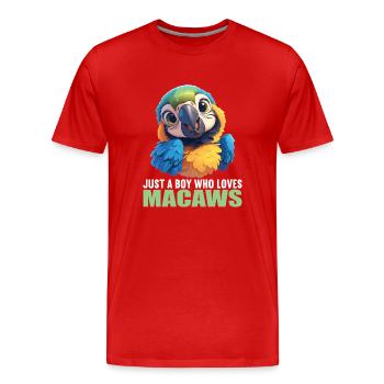 L’ère de l’ara - T-shirt bio Premium Homme - rouge - Devant - Damien (186cm)