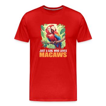 L’ère de l’ara - T-shirt bio Premium Homme - rouge - Devant - Damien (186cm)