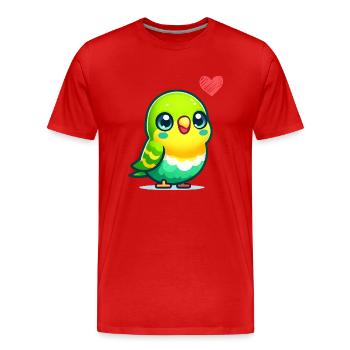 wellensittich love - Männer Premium Bio T-Shirt - Rot - Vorne - Damien (186cm)