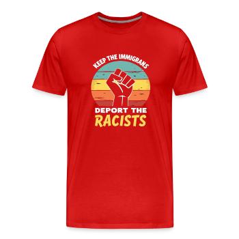 Anti-Racism Diversity, Justice & Equality - Men's Premium Organic T-Shirt - red - Front - Damien (186cm)