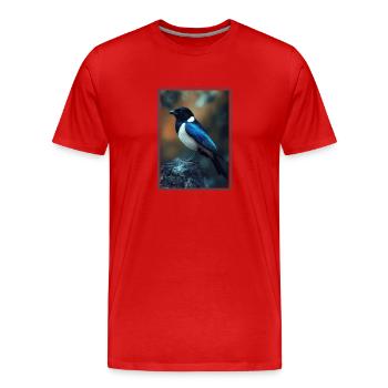 Elstern Elster - Männer Premium Bio T-Shirt - Rot - Vorne - Damien (186cm)
