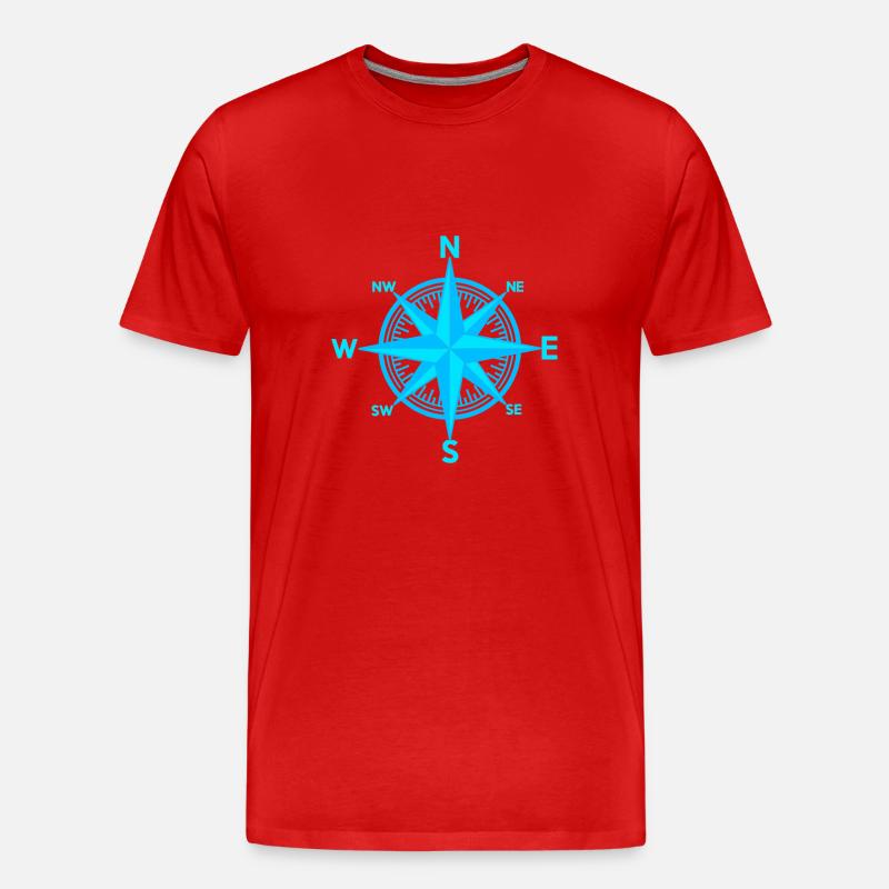 maritim Windrose Kompass Seefahrt Seemann - Männer Premium Bio T-Shirt - Rot