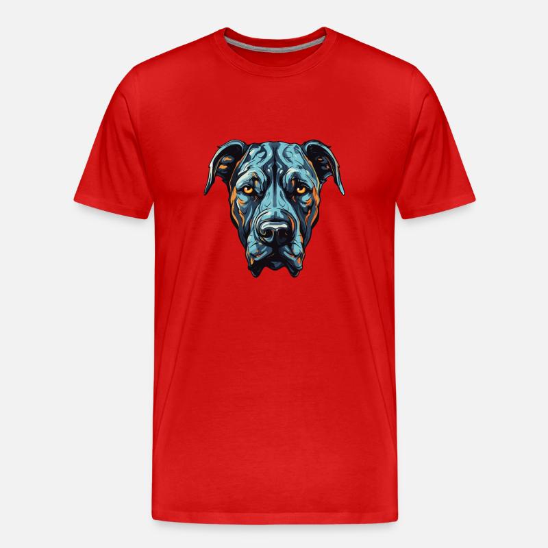 Great Dane Hund Portrait - Männer Premium Bio T-Shirt - Rot