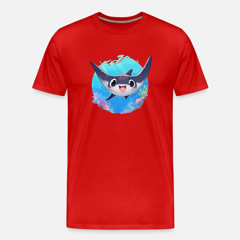 Mantas Manta Rochen - Männer Premium Bio T-Shirt - Rot