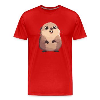 Marmottes Marmottes - T-shirt bio Premium Homme - rouge - Devant - Damien (186cm)