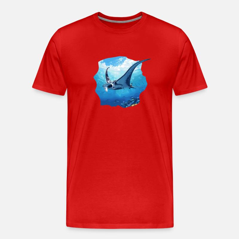 Mantas Manta Rochen - Männer Premium Bio T-Shirt - Rot