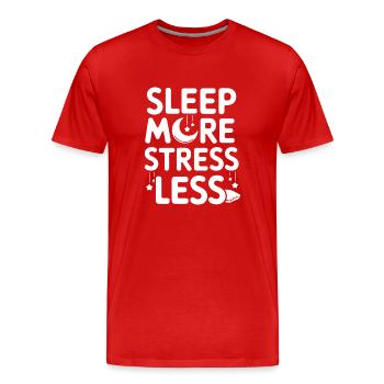Adeptes de l’hygiène du sommeil, nuits reposantes, - T-shirt bio Premium Homme - rouge - Devant - Damien (186cm)