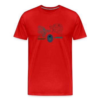 Profiteur antifragilité - Cycle boursier Bull Baer - T-shirt bio Premium Homme - rouge - Devant - Damien (186cm)