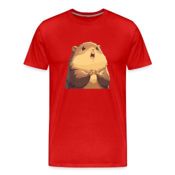 Marmottes Marmottes - T-shirt bio Premium Homme - rouge - Devant - Damien (186cm)