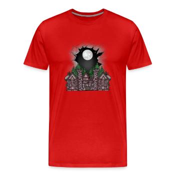 Château médiéval forteresse enfants enfant conte de fées - T-shirt bio Premium Homme - rouge - Devant - Damien (186cm)