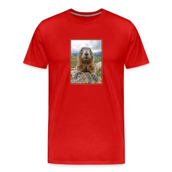Marmottes Marmottes - T-shirt bio Premium Homme - rouge - Devant - Damien (186cm)