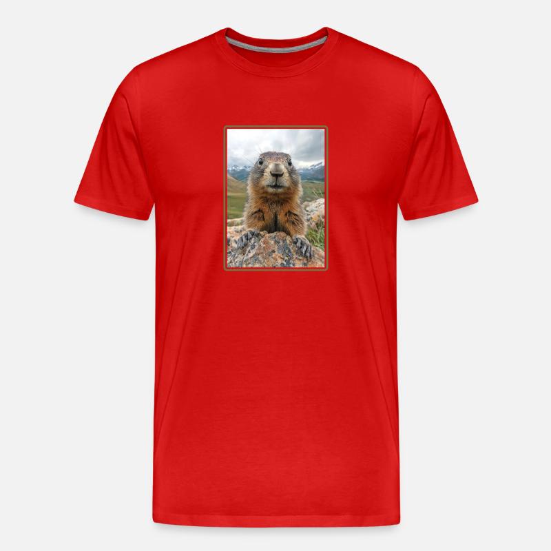 Murmeltiere Murmeltier - Männer Premium Bio T-Shirt - Rot