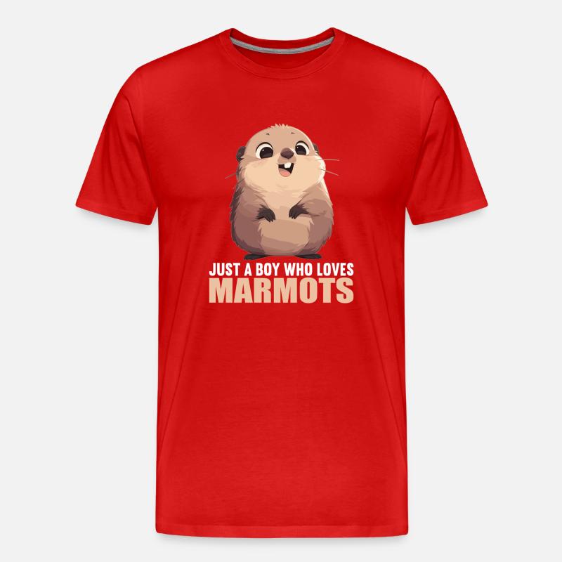 Murmeltiere Murmeltier - Männer Premium Bio T-Shirt - Rot