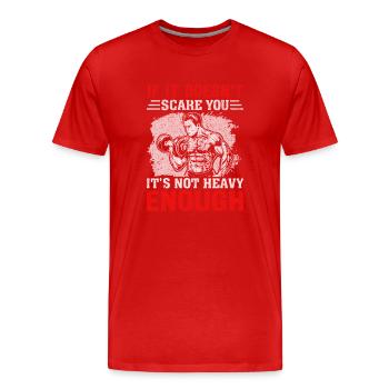 N’ayez pas peur des poids lourds - T-shirt bio Premium Homme - rouge - Devant - Damien (186cm)