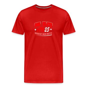 Abschlussklasse 2025 Schulabschluss Abitur Matura - Männer Premium Bio T-Shirt - Rot - Vorne - Damien (186cm)