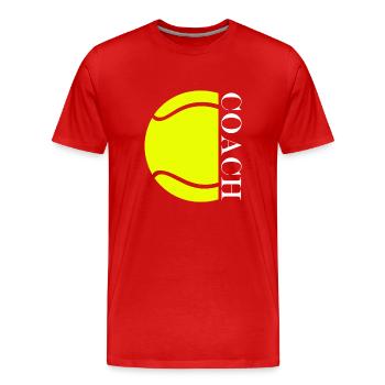 Tennistrainer - Männer Premium Bio T-Shirt - Rot - Vorne - Damien (186cm)