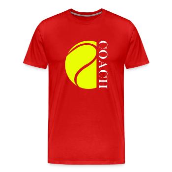 Tennistrainer - Männer Premium Bio T-Shirt - Rot - Vorne - Damien (186cm)