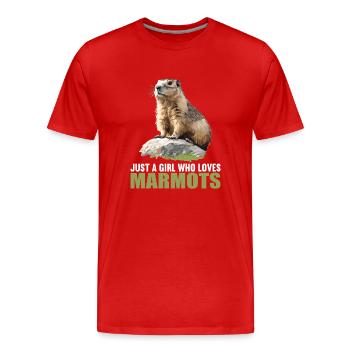 Marmottes Marmottes - T-shirt bio Premium Homme - rouge - Devant - Damien (186cm)