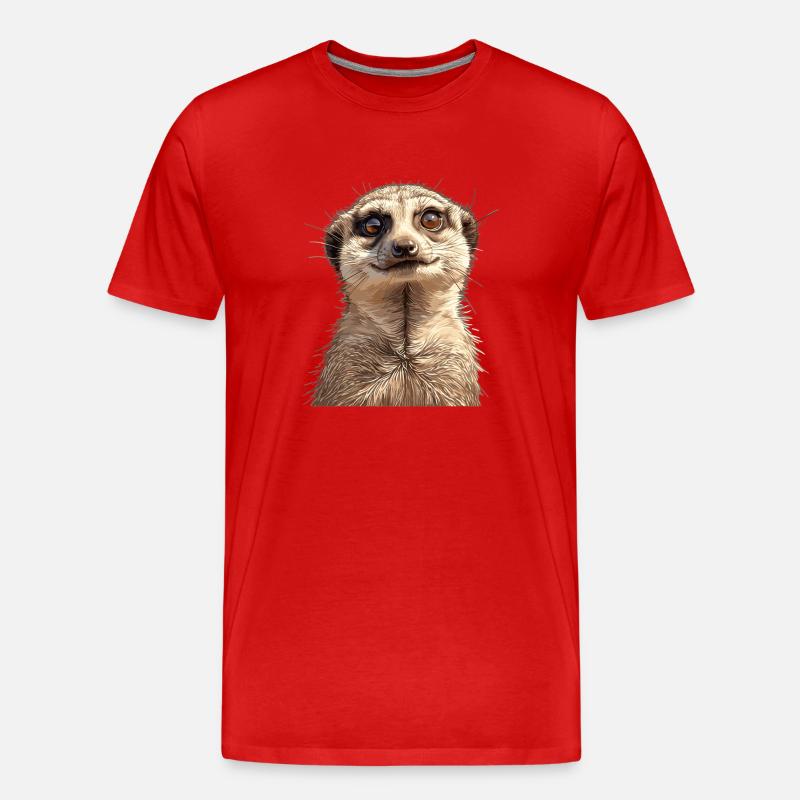 Meerkat Erdmännchen - Männer Premium Bio T-Shirt - Rot