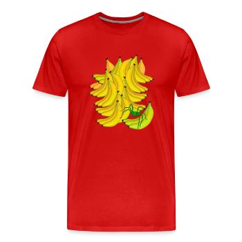 Banane Bananen Obst Exotisch Frucht Spinne - Männer Premium Bio T-Shirt - Rot - Vorne - Damien (186cm)