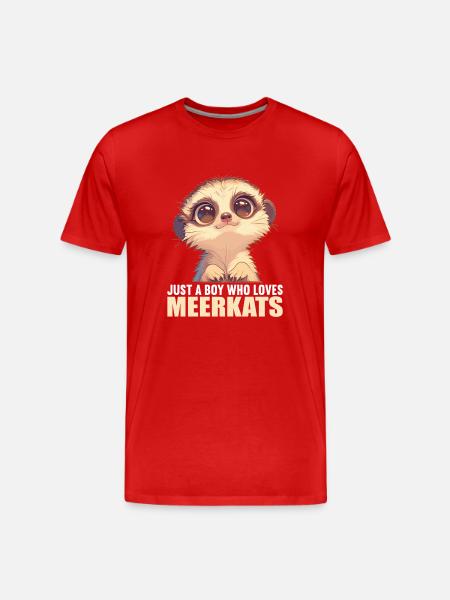 Meerkat Erdmännchen - Männer Premium Bio T-Shirt - Rot