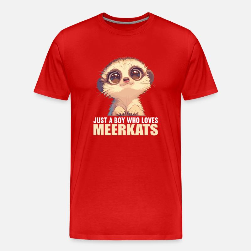 Meerkat Erdmännchen - Männer Premium Bio T-Shirt - Rot