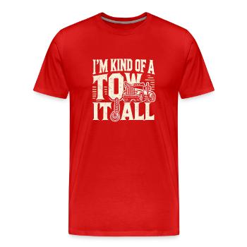 Ich bin so etwas wie ein Abschlepper - Männer Premium Bio T-Shirt - Rot - Vorne - Damien (186cm)