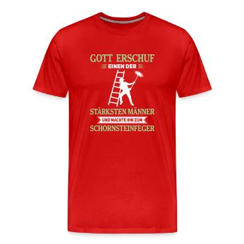 Schornsteinfeger Herren - Männer Premium Bio T-Shirt - Rot - Vorne - Damien (186cm)