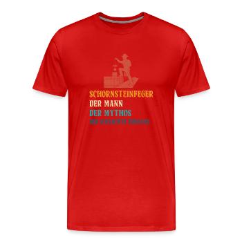 Schornsteinfeger Herren - Männer Premium Bio T-Shirt - Rot - Vorne - Damien (186cm)
