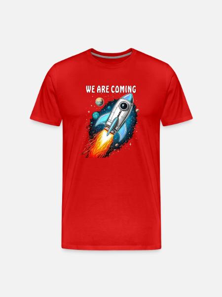 FUSÉE NOUS ARRIVONS - T-shirt bio Premium Homme - rouge