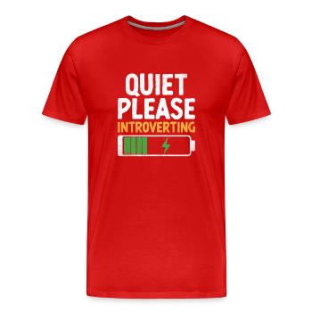 Dictons introvertis discrets pour les introvertis - T-shirt bio Premium Homme - rouge - Devant - Damien (186cm)