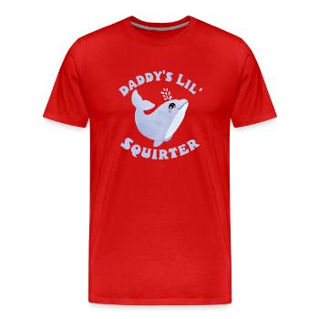 Drôle dauphin papa petit gicleur inapproprié - T-shirt bio Premium Homme - rouge - Devant - Damien (186cm)
