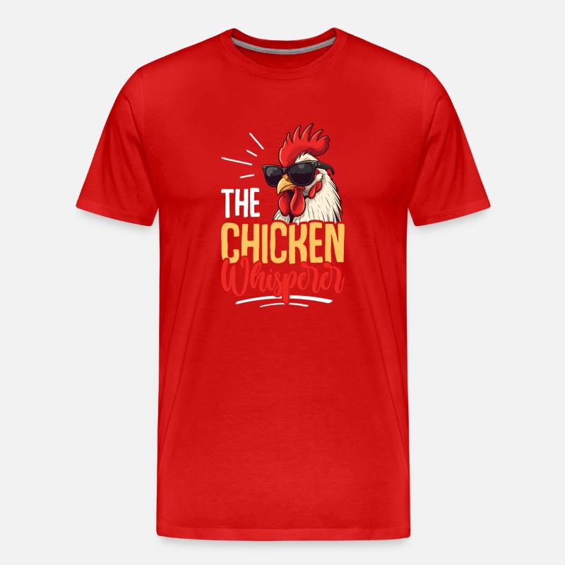 Der Hühnerflüsterer - Männer Premium Bio T-Shirt - Rot