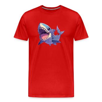 Grands requins blancs Grand requin blanc - T-shirt bio Premium Homme - rouge - Devant - Damien (186cm)