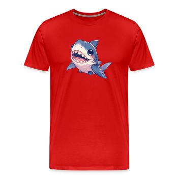 Grands requins blancs Grand requin blanc - T-shirt bio Premium Homme - rouge - Devant - Damien (186cm)