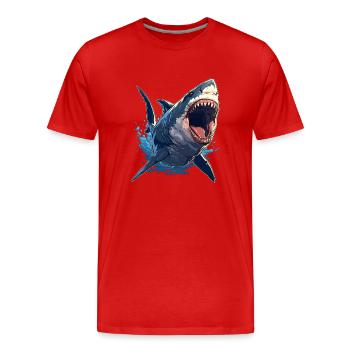 Grands requins blancs Grand requin blanc - T-shirt bio Premium Homme - rouge - Devant - Damien (186cm)