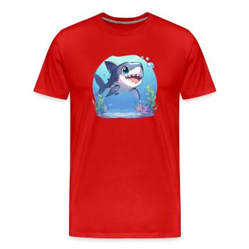 Grands requins blancs Grand requin blanc - T-shirt bio Premium Homme - rouge - Devant - Damien (186cm)