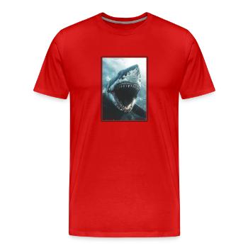 Grands requins blancs Grand requin blanc - T-shirt bio Premium Homme - rouge - Devant - Damien (186cm)