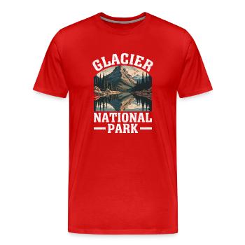 Glacier National Park Nature Design - Men's Premium Organic T-Shirt - red - Front - Damien (186cm)