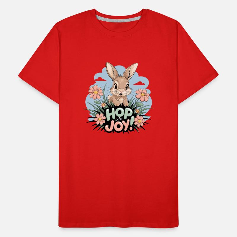 Hop Joy Bunny Easter Cute Fun for Everyone Men's Premium Organic T-Shirt