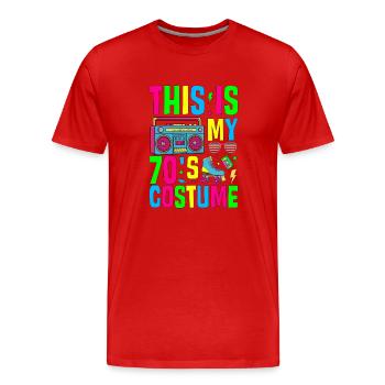 C’est mon costume des années 70 - T-shirt bio Premium Homme - rouge - Devant - Damien (186cm)