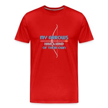 Bogenschießen Bogenschütze - Männer Premium Bio T-Shirt - Rot - Vorne - Damien (186cm)