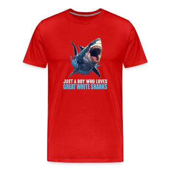 Weiße Haie Weißer Hai - Männer Premium Bio T-Shirt - Rot - Vorne - Damien (186cm)