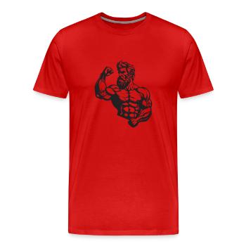 Bodybuilders Muscles Fitness - T-shirt bio Premium Homme - rouge - Devant - Damien (186cm)