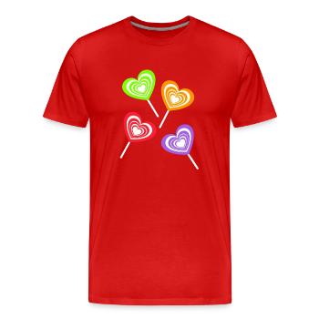 Lollie Lollies Enfants Enfant Rétro Vintage Années 80 Années 90 - T-shirt bio Premium Homme - rouge - Devant - Damien (186cm)